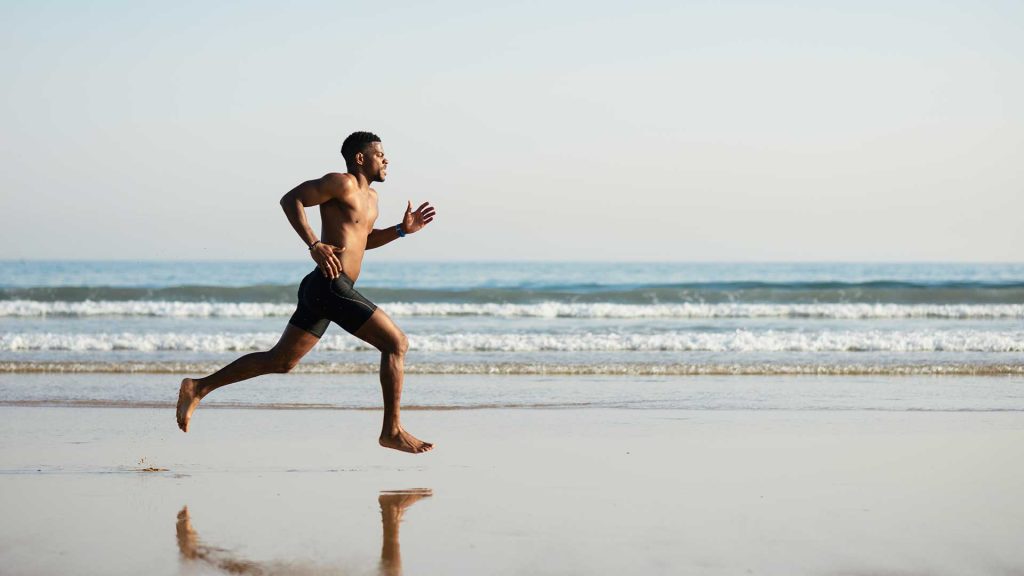 running on beach sunshine coast